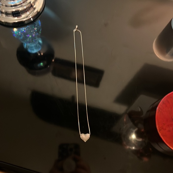 Silver with light pink gems pendant necklace - Picture 4 of 4